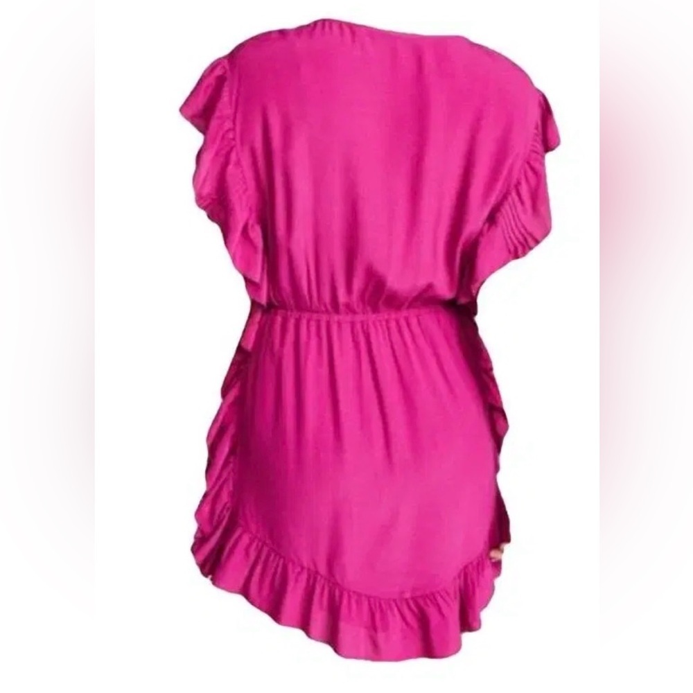 IRO Zestful Fuchsia Ruffle Lace Mini Dress EU 36 / US 4 Small - Picture 5 of 7